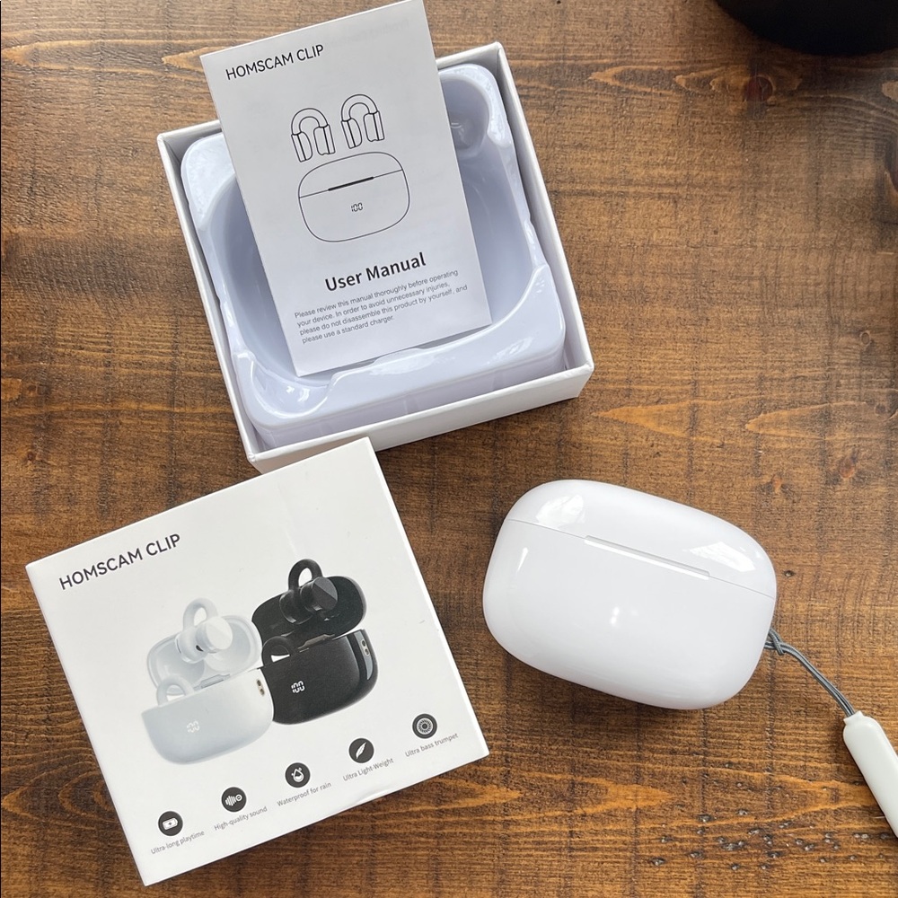 White Wireless Earbuds with Charging Case